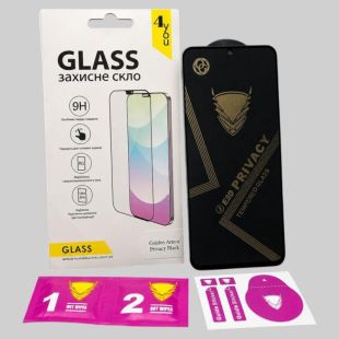 Защитное стекло Samsung A12/A125 Golden Armor Privacy Black 4you