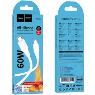 Cable Type-C/Type-C HOCO X124 60W 1m (круглый) White