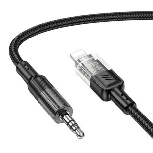 Переходник HOCO UPA27 Lightning to Jack 3.5 1m Black
