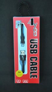 Usb-cable iPhone 5 4you Rido Fast Charge (2.1A, круглый, ткань, черный, 1.5М)