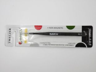 Пінцет прямий Baku BK-11 ESD із чорним термопокриттям (M) 