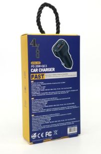 АЗУ 4you B3 (PD20W + QC3 18W, Fast Charger, 2 USB, 3.6-12V) black+ кабель Type C-Lightning