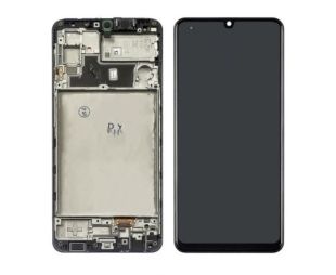 LCD Samsung M32/M325 Galaxy із чорним тачскрином + корпусна рамка 6.36" OLED (M) 