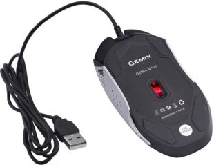 Мышь проводная Gemix W100 Black + игровая поверхность