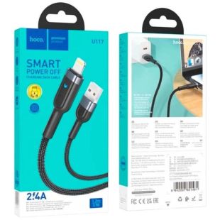 Usb-cable iPhone 5 HOCO U117 1.2m (круглий) Black