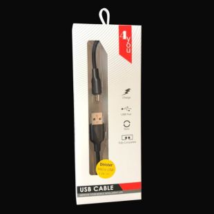 Usb-cable Micro USB 4you Dnister black (2.4A, Silicon Perfect, 2m) - Универсальная упаковка