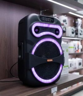 Портативна колонка MS-1201BT-W (USB+SD+Bluetooth+FM+дисплей+мікрофон) 50см*35см*25см Black