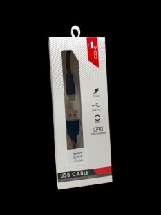 Usb-cable Type-C 4you Dnister black (3A, Silicon Perfect) - Универсальная упаковка