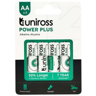 Батарейка Uniross щелочная Power Plus Alkaline AA 1.5V (4 на блистере)