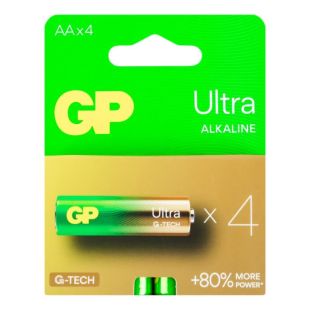 Батарейка GP 15AUETA21-2GSB4 Ultra Alkaline LR6, AA (4 в блистере, 40 в упаковке) 