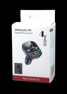 FM модулятор 4you Smart X2 (QC3, 5V/3A, 18W, 2USB, MP3, bt 5.0, Гарантия 12мес) 
