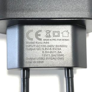 CЗУ 4you A44 (total 28W(10+18), 5A(2+3), Fast Charger QC 3.0, 2USB) black + Type C 3A - НОВИНКА!