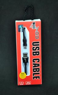 Usb-cable Type-C 4you Rido Fast Charge ( 2.1A, круглий, тканина, чорний, 1М )