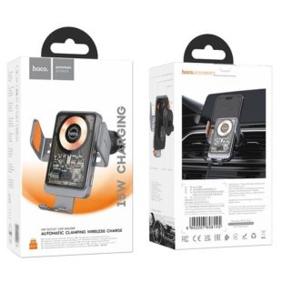 Holder HOCO HW7 Transparent Discovery Edition с беспроводным зарядным Grey