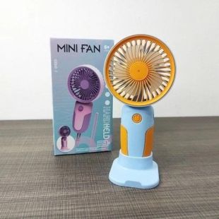 Вентилятор ручной MINI FAN MJ122 Blue (подставка для телефона, 3 режима, Type-C)