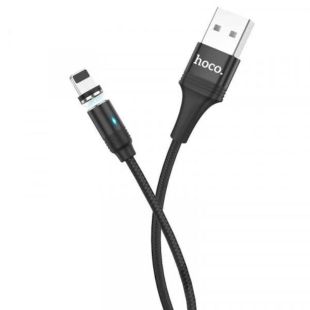 Usb-cable iPhone 5 HOCO U76 Fresh magnetic 2.4А 1.2m (круглый) Black