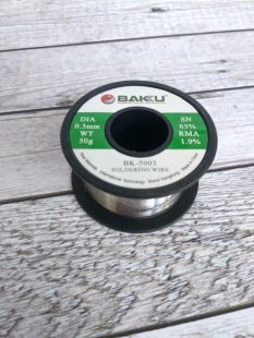 Припій котушка BAKU BK-5003 (0,3 мм, 30 гр, Sn 63%, Pb 35.1%, rma 1.9%) (M) 