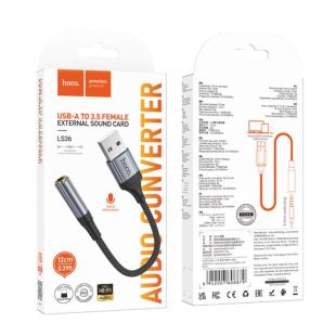 Переходник HOCO LS36 USB - Jack 3.5 Black