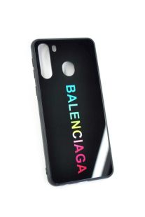 Чехол Samsung A21/A215 Silicon Glass BALENCIAGA black "Акционная цена"