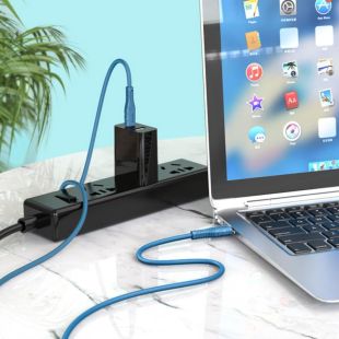 Cable Type-C/Type-C HOCO X67 60W 1m (круглый) Blue