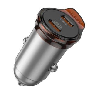 АЗП-Type-C HOCO NZ16B PD45W+QC3.0 (2Type-C) Grey