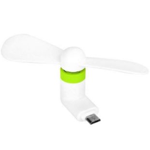 Вентилятор мобильный MicroUSB White/green (М)