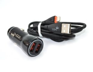 АЗП 4you B2 ( total 5A / 25W, QC3, Fast Charger, 2 USB, 3.6-12V ) black + iPhone 