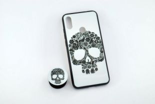 Чохол Xiaomi Redmi 7 Silicon Glass Print (M12) + popsocket "Акційна ціна"