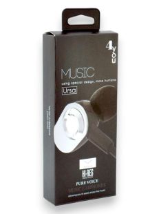 Гарнітура 4you URSA (плоский шнур, sport) black (від10шт - 10%) + Спец Ціна!