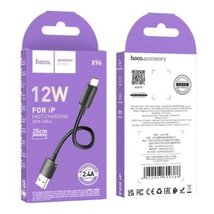Usb-cable iPhone 5 HOCO X96 0.25m (круглый) Black