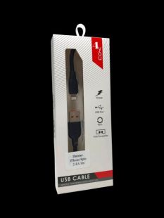 Usb-cable iPhone 5 4you Dnister black  (2.4A, Silicon Perfect) - Универсальная упаковка