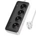 Подовжувач мережевий HOCO AC21 3m (3USB/1 Type-C/4xSocket) Black