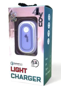 CЗУ 4you A42 adjustable light charger  (28W, 5A, Fast Charger QC 3.0, 2USB) white (от10шт - 10%)