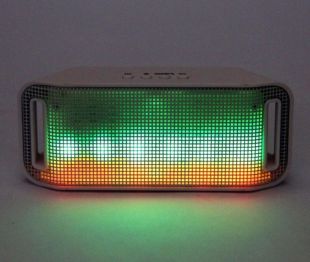 Портативная колонка A38 (Светомузыка, Bluetooth+USB+micro SD,FM, AUX) blue-Акционная цена!