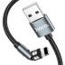 Usb-cable iPhone 5 HOCO U94 Universal magnetic 2.4A 1.2m (круглий, тканевий, Г-образний) Black