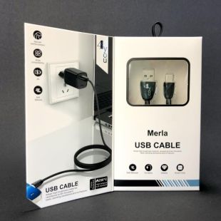 Usb-cable Type-C 4you Merla (2A, silicon, черный, премиум упаковка)