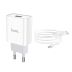 МЗП-USB HOCO C81A 2.1A 1 Usb + кабель Micro USB (блістер) White