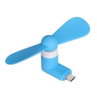 Вентилятор мобильный MicroUSB Blue (М)
