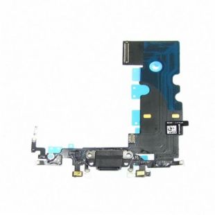 Шлейф iPhone 8 на зарядку + микрофон black (M)