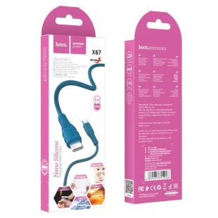 Cable Type-C/Type-C HOCO X67 60W 1m (круглый) Blue