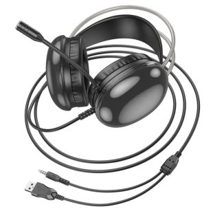 Гарнітура HOCO W109 (мікрофон, LED) (Монітори) Black