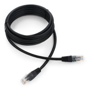 Кабель сетевой RJ45 3м Cablexpert PP12-3M/BK, черный (витая пара)