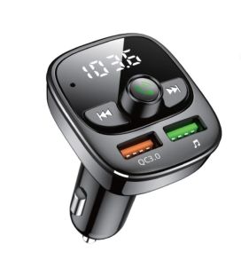 FM модулятор 4you Smart X2 (QC3, 5V/3A, 18W, 2USB, MP3, bt 5.0, Гарантия 12мес) 