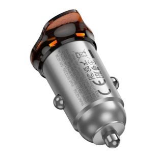 АЗП-Type-C HOCO NZ16B PD45W+QC3.0 (2Type-C) Grey