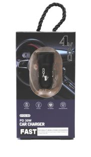 АЗУ 4you B4 (PD30W, metal, 5V/3A, 9V-3A, 12V-2,5А) black (от10шт - 10%)+ВКУСНАЯ ЦЕНА!