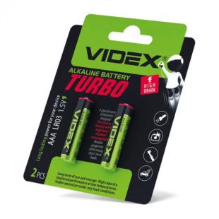 Батарейка Videx Turbo LR03T AAA щелочная (2 на блистере, 40 в упак.)