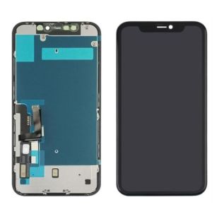 LCD iPhone 11 с черным тачскрином + дисплейная рамка Original (переклееное стекло) (M) 