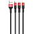 Usb-cable 3 in1 Micro USB / iPhone5 / Type-C HOCO X26 Xpress 2A 1m (круглий,тканинний) Black/red