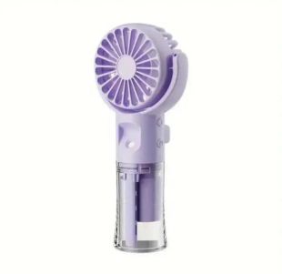 Вентилятор ручной SPRAY FAN LX633Y Violet (увлажнитель, подставка для телефона, 3 режима, Type-C)