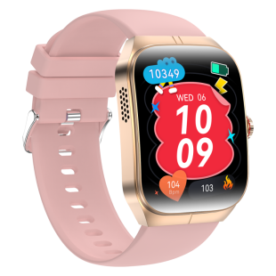 Часы Smart Watch 4you VIBE (1.95",AMOLED 410*502,VA,300mAh,Звонки,Metal,12мес гарант) Gold/Pink